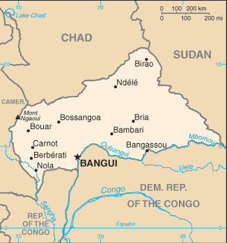 Central African Republic Map