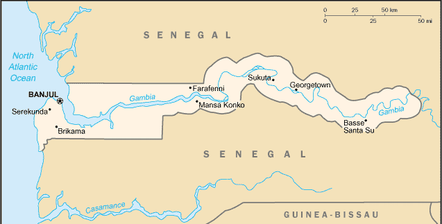 The Gambia Map