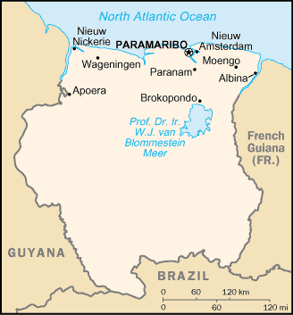 Suriname Map