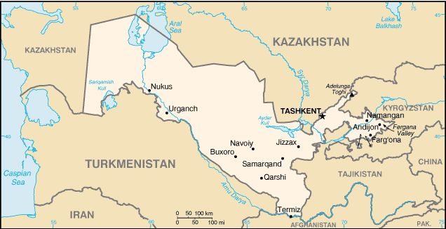 Uzbekistan Map