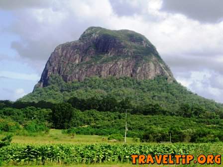 Australia - Queensland - Chenrezig Institute for Buddhist Study and Retreat - One of the Glasshouse mountains: a spectacular natural phenomenon not far from 
Chenrezig. 